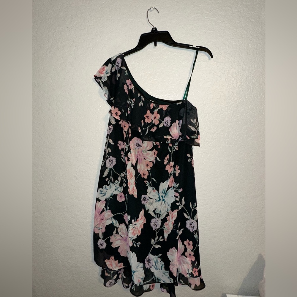 Eliza J Floral One Shoulder Knee-length Dress - Size 10